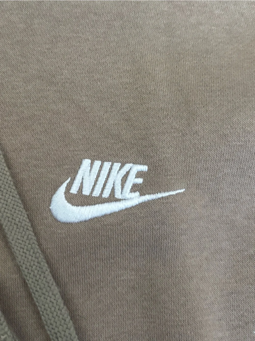 Nike Beige/Tan Pullover Hoodie with White Logo